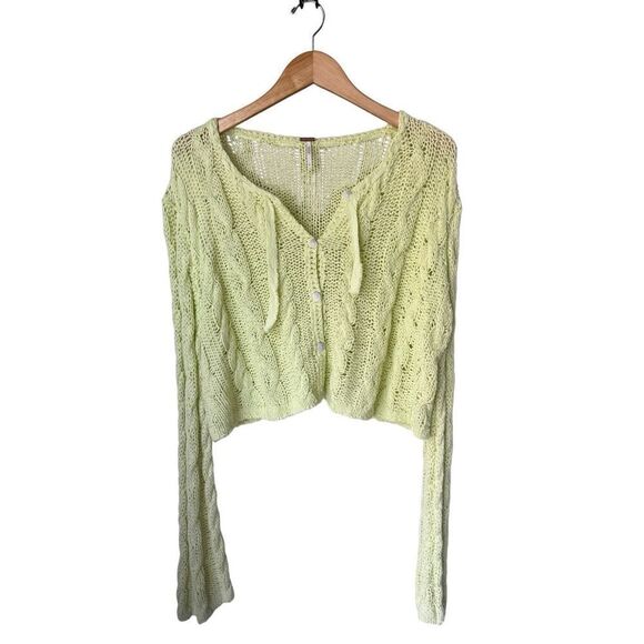 Free People Robyn Cardigan In Bamboo Shoot Size L - Picture 6 of 11